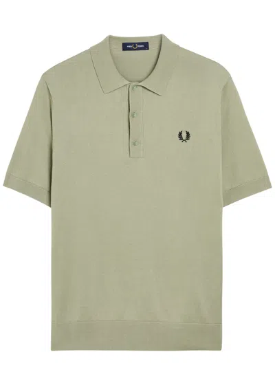 Fred Perry Logo Fine Cotton-knit Polo Shirt In Green