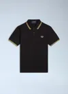 Fred Perry Polo Shirt With Contrast Trim And Collar In Black