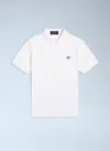 Fred Perry Unisex Plain Polo In Baby Blue In White