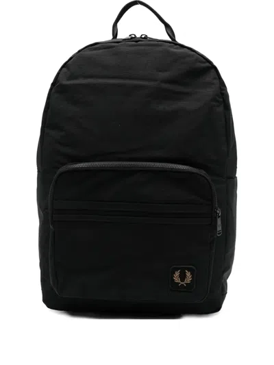 Fred Perry Logo-patch Backpack In Black