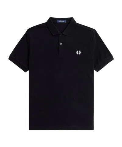 Fred Perry Logo Piqué Polo Shirt In Blue