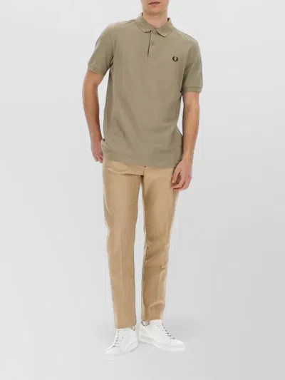 Fred Perry Logo Polo Shirt Short Sleeve Collar In Green