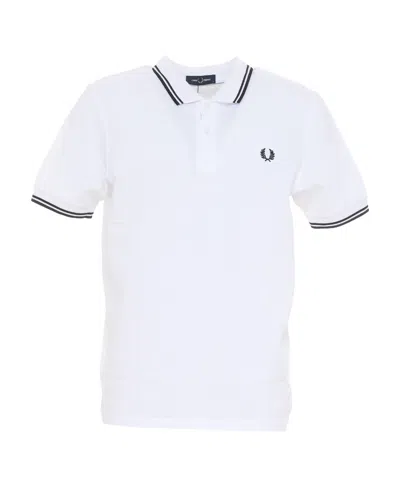 Fred Perry Logo-print Polo Shirt In White