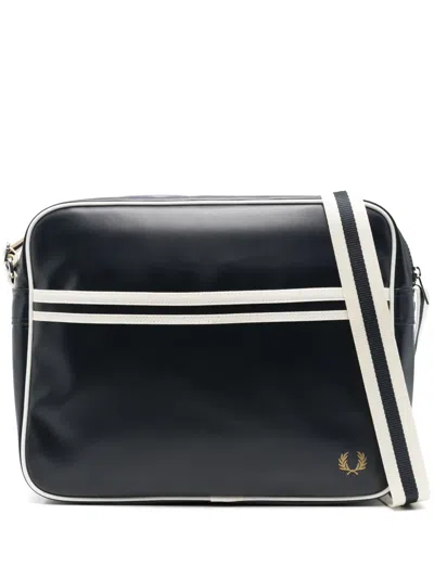 Fred Perry Midnight Blue Canvas Shopping Bag In Multi