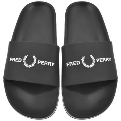 Fred Perry Logo Sliders Black