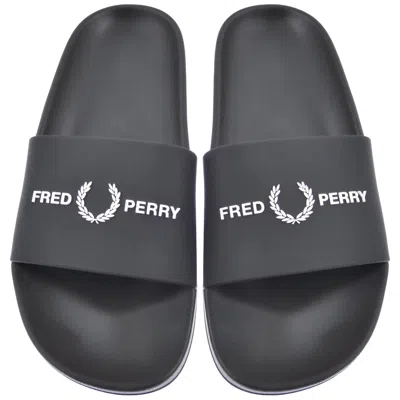 Fred Perry Logo Sliders Navy In Blue
