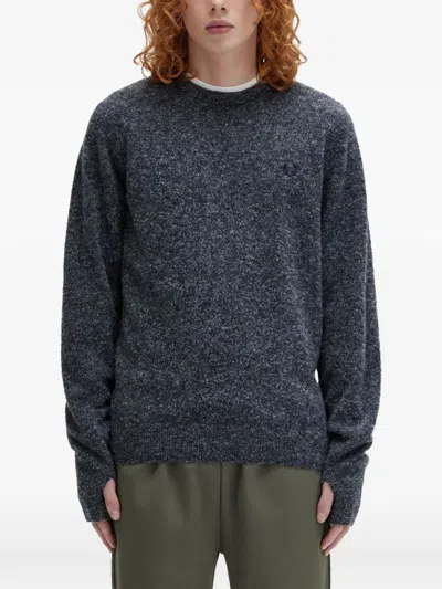 Fred Perry Logo Sweater In Blue