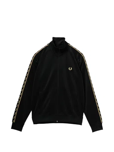 Fred Perry Logo Tape Long-sleeved Jacket In Black