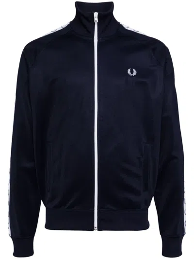 Fred Perry Logo-tape Sport Jacket In Blue