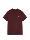 Fred Perry T-shirt With Logo In Burgundy