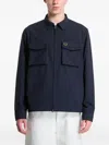 Fred Perry Logo-detail Overshirt In Blue