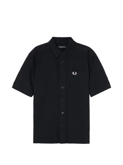 Fred Perry Logo-detail Pocket Shirt In Blue