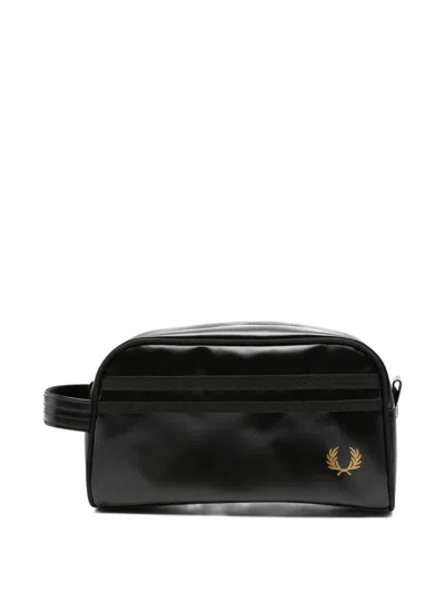 Fred Perry Logo-detail Wash Bag In Black