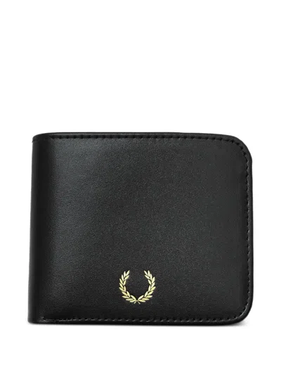 Fred Perry Logo-embroidered Bi-fold Wallet In Black
