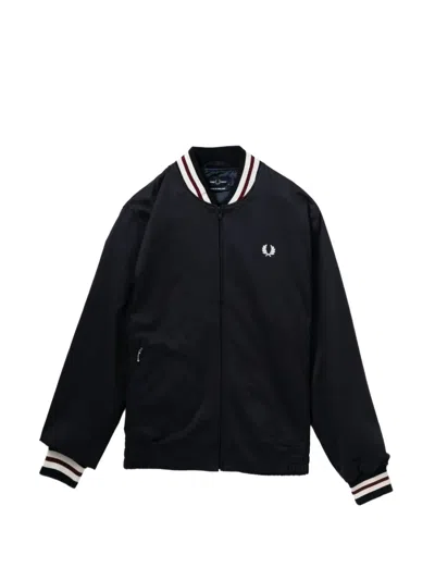 Fred Perry Logo-embroidered Bomber Jacket In Black