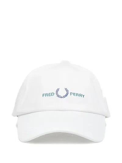 Fred Perry Logo-embroidered Cap In White
