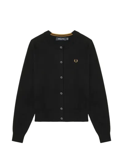 Fred Perry Cardigan Mit Logo-stickerei In Black