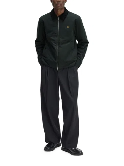 Fred Perry Logo-embroidered Cotton Jacket In Black