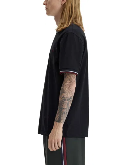 Fred Perry Logo-embroidered Cotton Polo In Blue