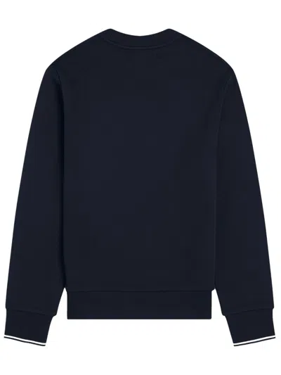 Fred Perry Logo-embroidered Cotton Sweatshirt In Blue