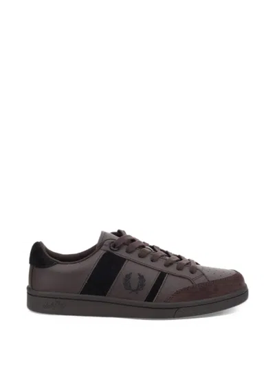 FRED PERRY LOGO-EMBROIDERED PANELLED SNEAKERS