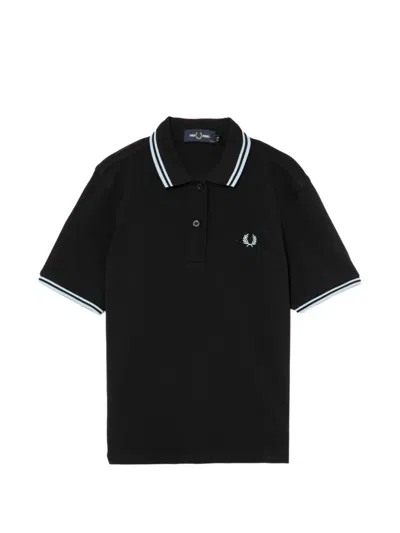 Fred Perry Logo-embroidered Polo Shirt In Black