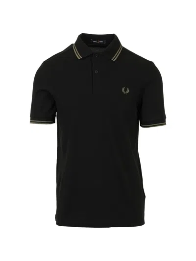 Fred Perry Logo-embroidered Polo Shirt In Black