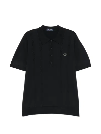 Fred Perry Logo-embroidered Polo Shirt In Black