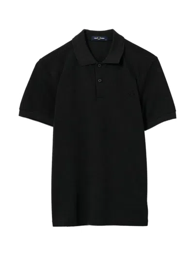 Fred Perry Logo-embroidered Polo Shirt In Black