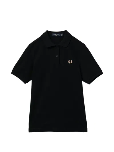 Fred Perry Logo-embroidered Polo Shirt In Black
