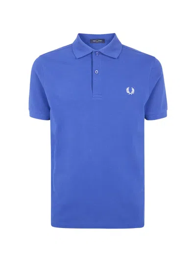 Fred Perry Logo-embroidered Polo Shirt In Blue