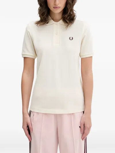 Fred Perry Logo-embroidered Polo Shirt In White