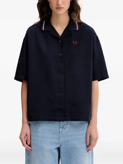 Fred Perry Logo-embroidered Shirt In Black