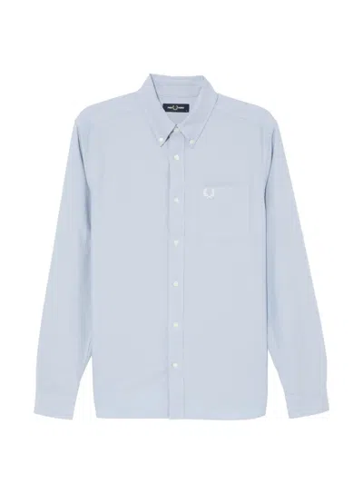Fred Perry Logo-embroidered Shirt In Blue