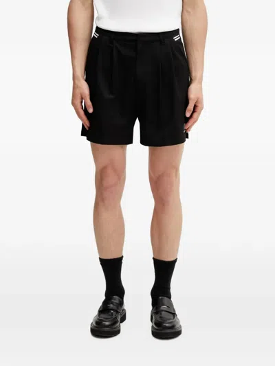 Fred Perry Logo-embroidered Shorts In Black