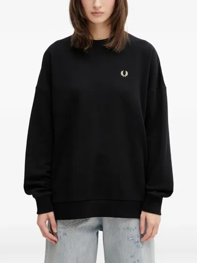 Fred Perry Logo-embroidered Sweatshirt In Black