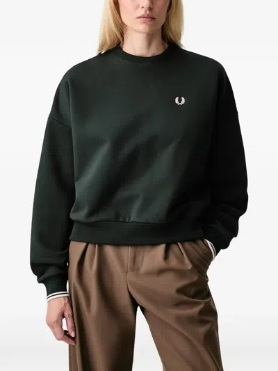 Fred Perry Logo-embroidered Sweatshirt In Green