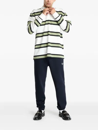 Fred Perry Logo-embroidered Track Pants In Blue