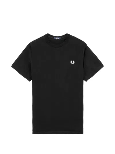Fred Perry Logo-embroidered T-shirt In Black