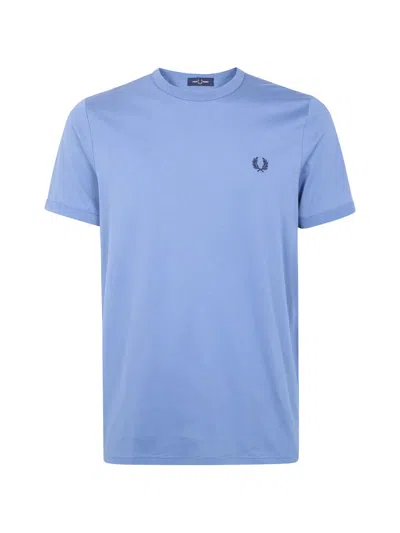 Fred Perry Logo-embroidered T-shirt In Blue
