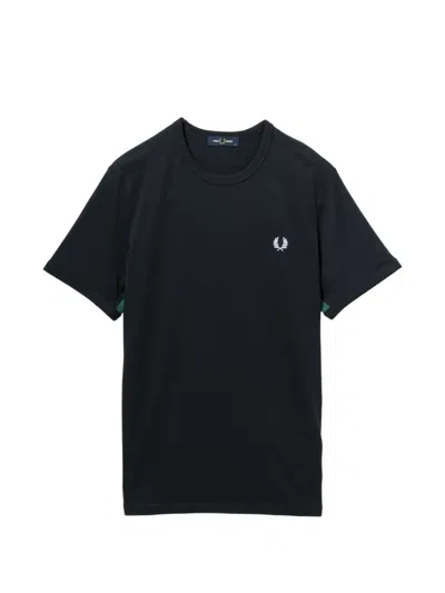 Fred Perry Man T-shirt M2408 102 Fp Pocket Detail T-shirt Black In Multi