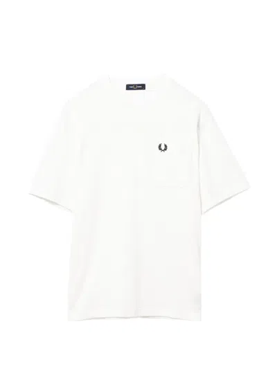 Fred Perry Logo-embroidered T-shirt In White