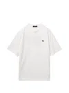 Fred Perry Ringer Wreath-embroidered T-shirt In White