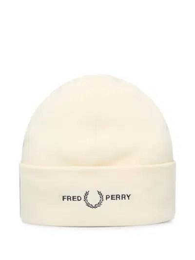 Fred Perry Logo-embroidered Turn-up Beanie Hat In Green