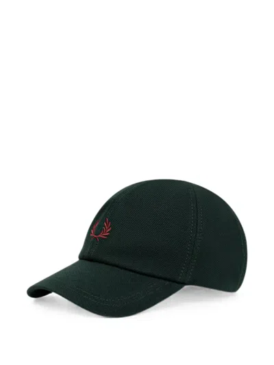 Fred Perry Logo-embroidery Baseball Cap In Green