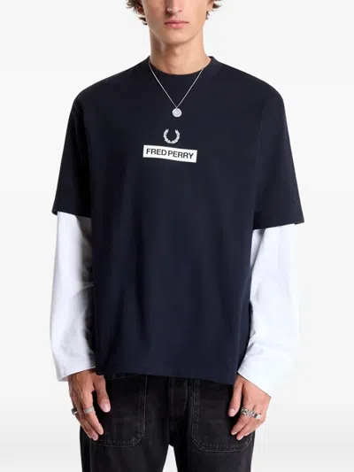 Fred Perry Logo-print T-shirt In Blue