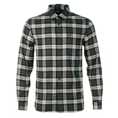 Fred Perry Long Sleeve Brushed Twill Tartan Shirt Court Green