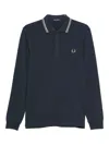 Fred Perry Long-sleeve Cotton Polo Shirt In Blue