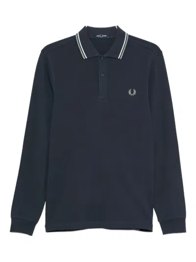 Fred Perry Long-sleeve Cotton Polo Shirt In Blue