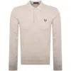 FRED PERRY FRED PERRY LONG SLEEVE KNIT POLO BEIGE